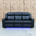 The Xanadu Three Seater Dual Motor Electric Recliner Lounge - Black Leather