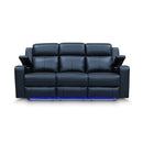 The Xanadu Three Seater Dual Motor Electric Recliner Lounge - Black Leather available to purchase from Warehouse Furniture Clearance at our next sale event.
