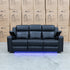 The Xanadu Three Seater Dual Motor Electric Recliner Lounge - Black Leather
