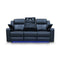 The Xanadu Three Seater Dual Motor Electric Recliner Lounge - Black Leather available to purchase from Warehouse Furniture Clearance at our next sale event.