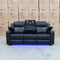 The Xanadu Three Seater Dual Motor Electric Recliner Lounge - Black Leather available to purchase from Warehouse Furniture Clearance at our next sale event.