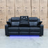The Xanadu Three Seater Dual Motor Electric Recliner Lounge - Black Leather