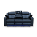 The Xanadu Three Seater Dual Motor Electric Recliner Lounge - Black Leather available to purchase from Warehouse Furniture Clearance at our next sale event.