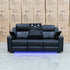 The Xanadu Three Seater Dual Motor Electric Recliner Lounge - Black Leather