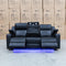 The Xanadu Three Seater Dual Motor Electric Recliner Lounge - Black Leather available to purchase from Warehouse Furniture Clearance at our next sale event.