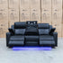 The Xanadu Three Seater Dual Motor Electric Recliner Lounge - Black Leather