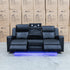 The Xanadu Three Seater Dual Motor Electric Recliner Lounge - Black Leather