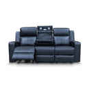 The Xanadu Three Seater Dual Motor Electric Recliner Lounge - Black Leather available to purchase from Warehouse Furniture Clearance at our next sale event.