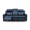 The Xanadu Three Seater Dual Motor Electric Recliner Lounge - Black Leather - Available After 6th November available to purchase from Warehouse Furniture Clearance at our next sale event.