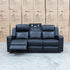The Xanadu Three Seater Dual Motor Electric Recliner Lounge - Black Leather