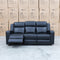The Xanadu Three Seater Dual Motor Electric Recliner Lounge - Black Leather - Available After 6th November available to purchase from Warehouse Furniture Clearance at our next sale event.