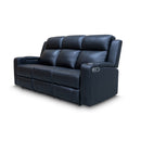 The Xanadu Three Seater Dual Motor Electric Recliner Lounge - Black Leather - Available After 6th November available to purchase from Warehouse Furniture Clearance at our next sale event.