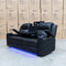 The Xanadu Three Seater Dual Motor Electric Recliner Lounge - Black Leather - Available After 6th November available to purchase from Warehouse Furniture Clearance at our next sale event.