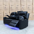 The Xanadu Three Seater Dual Motor Electric Recliner Lounge - Black Leather