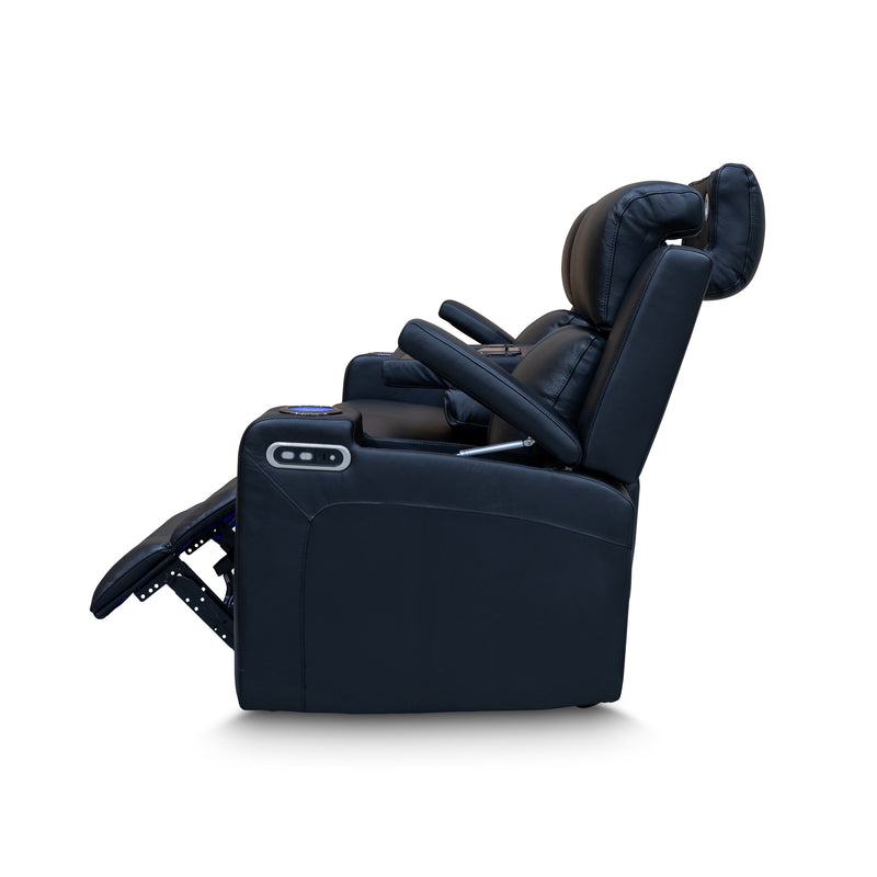 The Xanadu Three Seater Dual Motor Electric Recliner Lounge - Black Leather available to purchase from Warehouse Furniture Clearance at our next sale event.