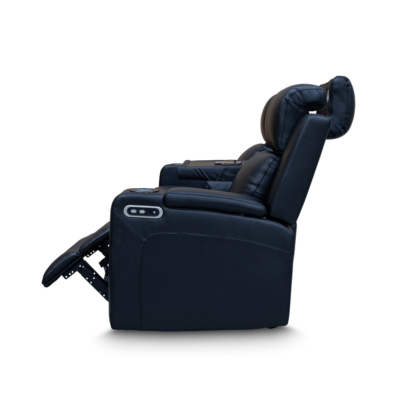 The Xanadu Three Seater Dual Motor Electric Recliner Lounge - Black Leather available to purchase from Warehouse Furniture Clearance at our next sale event.