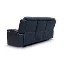 The Xanadu Three Seater Dual Motor Electric Recliner Lounge - Black Leather - Available After 6th November available to purchase from Warehouse Furniture Clearance at our next sale event.