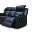 The Xanadu Three Seater Dual Motor Electric Recliner Lounge - Black Leather - Available After 6th November available to purchase from Warehouse Furniture Clearance at our next sale event.