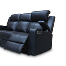 The Xanadu Three Seater Dual Motor Electric Recliner Lounge - Black Leather - Available After 6th November available to purchase from Warehouse Furniture Clearance at our next sale event.