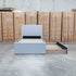 The York King Single Fabric Trundle Bed - Grey (Reversible Trundle)
