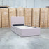 The York King Single Fabric Trundle Bed - Pink (Reversible Trundle)