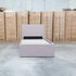 The York King Single Fabric Trundle Bed - Pink (Reversible Trundle)