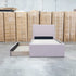 The York King Single Fabric Trundle Bed - Pink (Reversible Trundle)