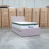 The York King Single Fabric Trundle Bed - Pink (Reversible Trundle)