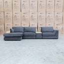 The Zenith Modular Reversible Chaise Lounge With Bookshelf - Shadow available to purchase from Warehouse Furniture Clearance at our next sale event.