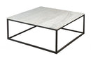 The Stone Square Coffee Table with Black Base - Natural Stone/Black - BX85 - Available In-Store Only available to purchase from Warehouse Furniture Clearance at our next sale event.