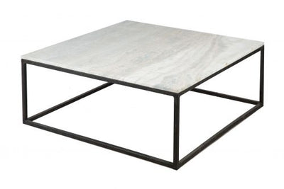 The Stone Square Coffee Table with Black Base - Natural Stone/Black - BX85 - Available In-Store Only available to purchase from Warehouse Furniture Clearance at our next sale event.