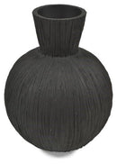 The Noir Round Décor Vase Small Cement - Black - CF287 - Available In-Store Only available to purchase from Warehouse Furniture Clearance at our next sale event.