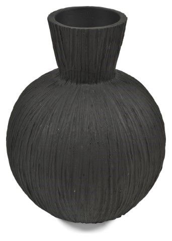 The Noir Round Décor Vase Small Cement - Black - CF287 - Available In-Store Only available to purchase from Warehouse Furniture Clearance at our next sale event.