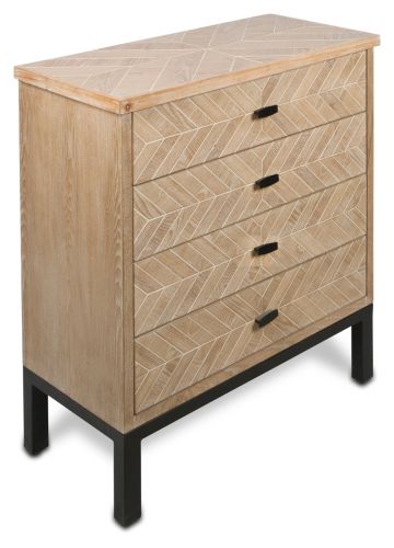 The Kensington Wood and Metal 4 Draw unit - Natural - FF87 - Available In-Store Only available to purchase from Warehouse Furniture Clearance at our next sale event.