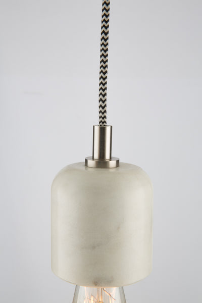 The Dome Marble Pendant Hanging Light with Silver Detail - White/Silver - FH02 - Available In-Store Only available to purchase from Warehouse Furniture Clearance at our next sale event.