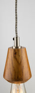 The Tapered Wooden Pendant Hanging Light with Silver Detail - Natural/Silver - FH04 - Available In-Store Only