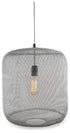 The Mesh Iron & Brass Pendant Hanging Light Medium with Copper Detail - Grey/Copper - FH08 - Available In-Store Only