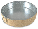 The Byron Round Iron Tray withJute - Silver/Natrural - GF74 - Available In-Store Only available to purchase from Warehouse Furniture Clearance at our next sale event.