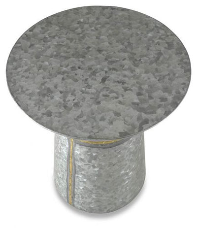 The Austin Galvanized Iron Side Table - Silver - GF77 - Available In-Store Only available to purchase from Warehouse Furniture Clearance at our next sale event.