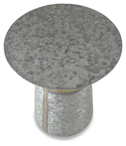 The Austin Galvanized Iron Side Table - Silver - GF77 - Available In-Store Only available to purchase from Warehouse Furniture Clearance at our next sale event.