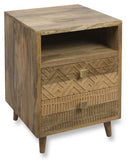The Ashanti Two Draw Mango Wood Bedside Table - Natural - HK22 - Available In-Store Only available to purchase from Warehouse Furniture Clearance at our next sale event.