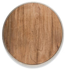 The Pinda Wooden Cheese Board with Aluminium Rim - Burn Wood/Nickel Silver - HN9604 - Available In-Store Only available to purchase from Warehouse Furniture Clearance at our next sale event.