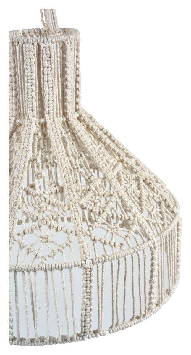 The Ballina Macrame Round Pendant Light - Cream - IP01 - Available In-Store Only available to purchase from Warehouse Furniture Clearance at our next sale event.