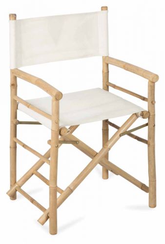 The Bamboo Directors Chair with Canvas - Natural/Ivory - KL04 - Available In-Store Only available to purchase from Warehouse Furniture Clearance at our next sale event.
