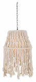 The Cotton and Metal Rope Canopy Pendant Light Small - White/Natural Linen - LN01 - Available In-Store Only