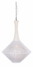 The Rope Wood and Metal Nest Rope Pendant Light Large - White/Natural - LN03 - Available In-Store Only