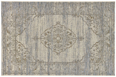 The St Tropez Indoor/Outdoor Polypropylene Jaipur Medallion Rug - Cream/Blue - MC15-8 - Available In-Store Only available to purchase from Warehouse Furniture Clearance at our next sale event.