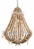 The Iron and Wood Beaded Chandelier Large - Grey/Natural - MS09 - Available In-Store Only