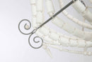 The Iron and Wood Beaded Chandelier Medium - Grey/White - MS12 - Available In-Store Only available to purchase from Warehouse Furniture Clearance at our next sale event.