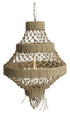 The Medium Three Tier Jute and Iron Chandelier - Natural - MS27 - Available In-Store Only